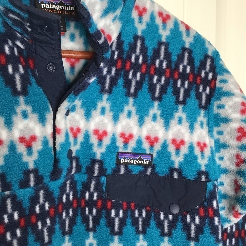 Patagonia Mens Synchilla Snap-T Fleece Pullover Forest Carpet: Deep Sea Blue - Picture 3 of 9